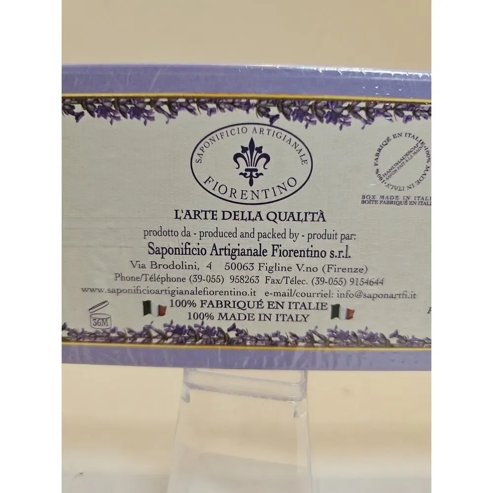 Saponificio Artigianale Fiorentino Lavender Scented Soaps Italy Sealed 3 x4.4 Oz